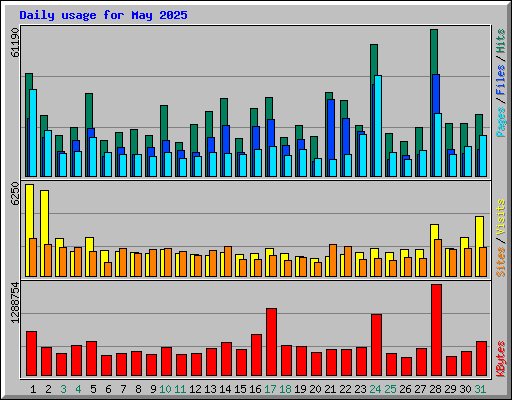 Daily usage for May 2025