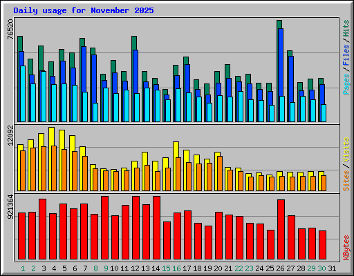 Daily usage for November 2025
